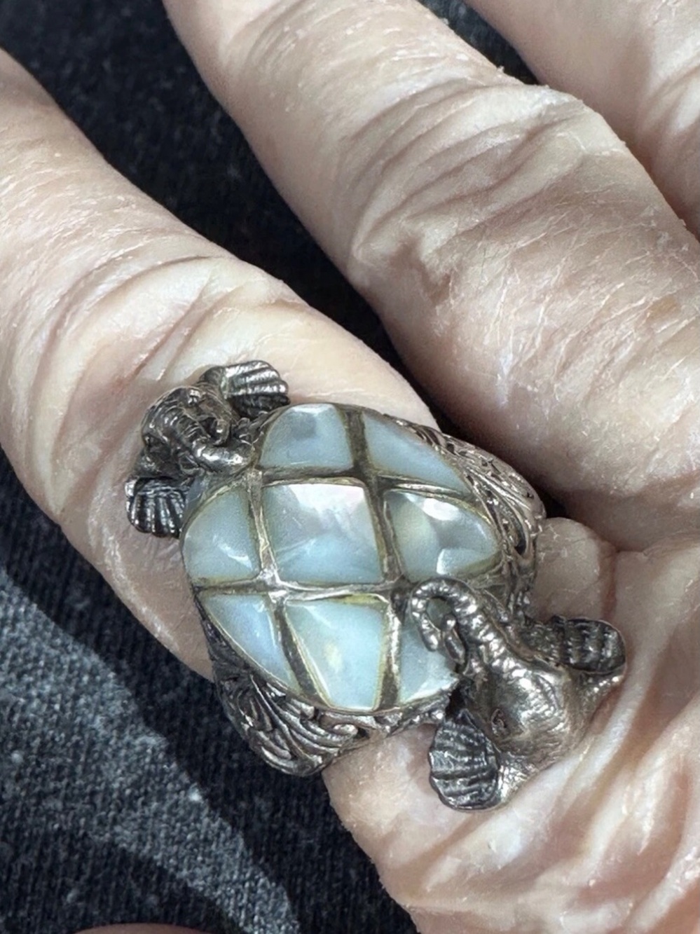 Artisan of Bali Pearl Elephant Ring Sz 9